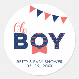 Oh Boy Baby Shower   Party Favor Danke Aufkleber