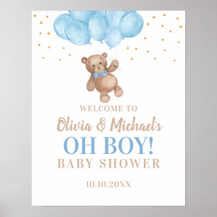 Oh Boy Baby shower Party Welcome Poster