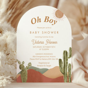Oh Boy Baby Shower Southwestern Boho Wüste Einladung