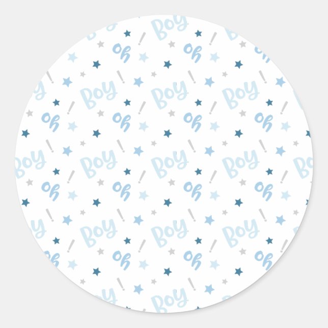 Oh Boy Baby Shower Sticker (Vorderseite)