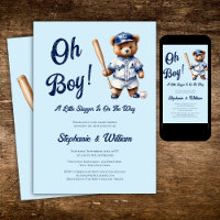 Oh Boy Baseball Baby Dusche Niedlicher Bär