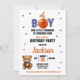 Oh Boy Basketball Thema jedes Alter Geburtstag Einladung