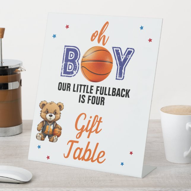 Oh Boy Basketball Thema Pedestal Schild (In Situ)