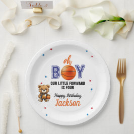 Oh Boy Basketball Theme Birthday Pappteller