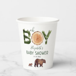Oh Boy Bear Baby Shower  Pappbecher