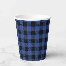 Oh Boy Bear Blue Buffalo Kariert Baby Dusche Pappbecher