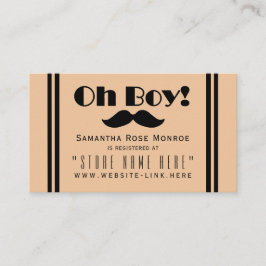 Oh Boy Black Mustache Baby Dusche Geschenk Registr Begleitkarte