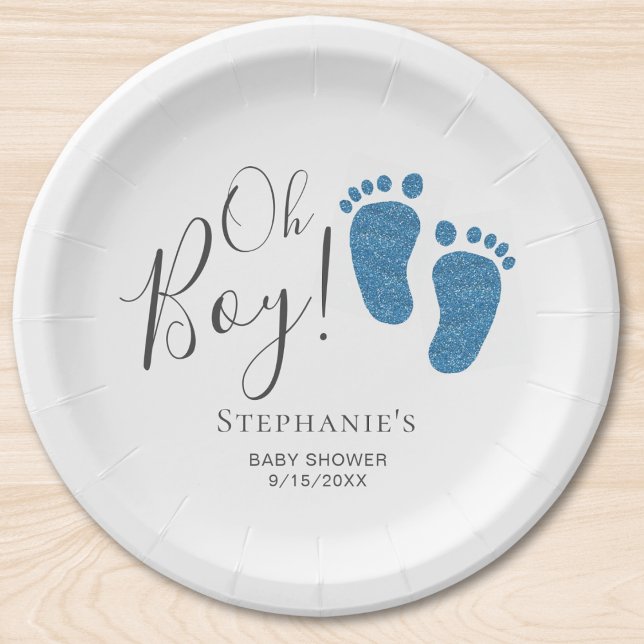 Oh Boy Blue Feet Baby Dusche Pappteller (Von Creator hochgeladen)