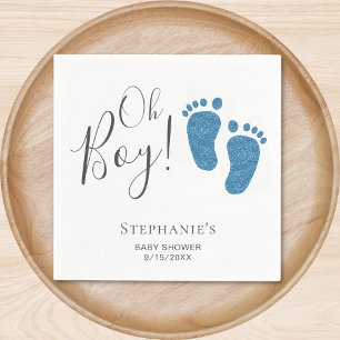 Oh Boy Blue Feet Baby Dusche Serviette