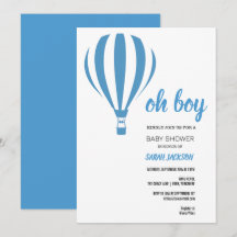 Oh Boy Blue Hot Air Ballon Babydusche