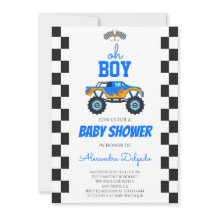 Oh Boy Blue Monster Truck Baby Shower