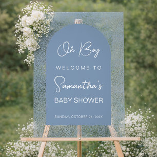 Oh Boy Blue Tor und Muster Baby Shower Willkommen Acrylschild