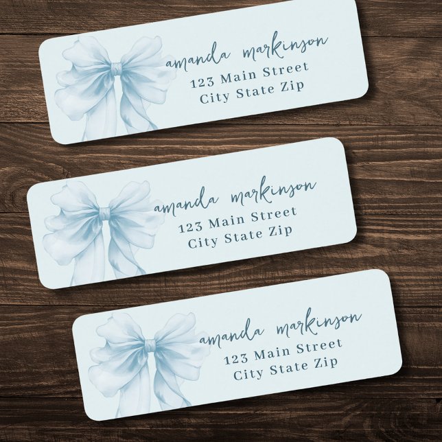 Oh Boy Blue Watercolor Bow Baby Shower address (Von Creator hochgeladen)