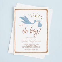 Oh Boy Boho Stork Baby Dusche