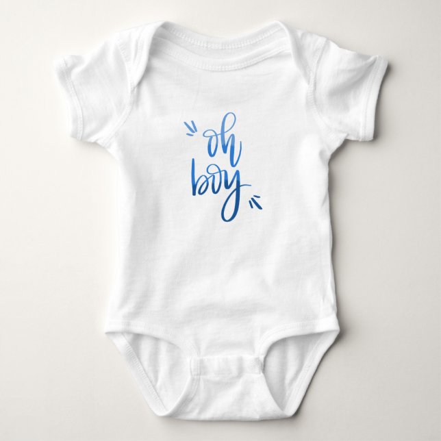 Oh Boy - Calligraphy Baby Bodysuit Baby Strampler (Vorderseite)