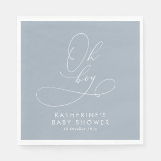 Oh Boy Dusty Blue Baby Dusche Serviette