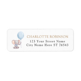 Oh Boy Elephant Balloon Baby Shower Rücksendeadres