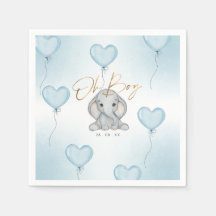 Oh Boy Elephant Blue Balloon Junge Babydusche