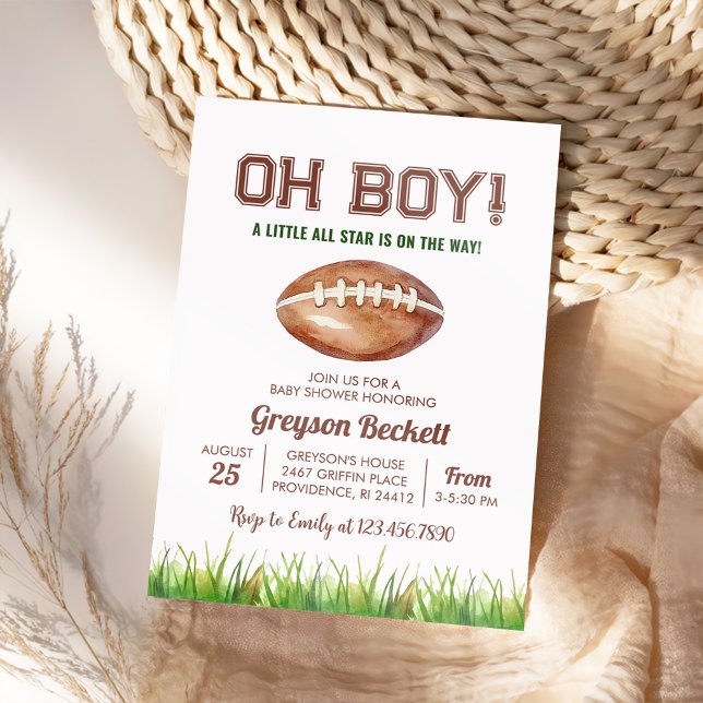 Oh Boy Football Baby Dusche Einladung (Von Creator hochgeladen)