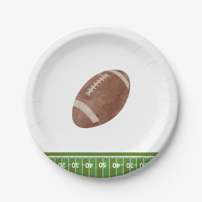 Oh Boy Football Babydusche Pappteller (Vorderseite)