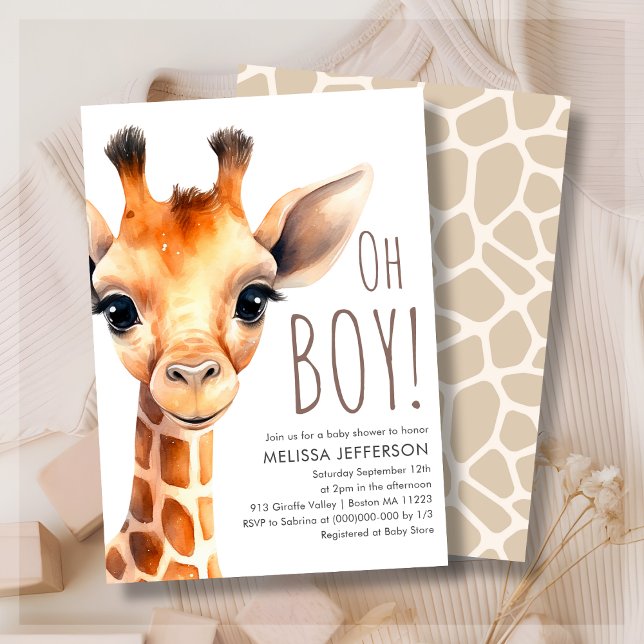 Oh Boy Giraffe Babydusche Einladung (Von Creator hochgeladen)