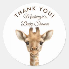 Oh Boy Giraffe Safari Babydusche Danke Runder Aufkleber