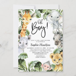 Oh Boy Jungle Safari Baby Dusche Einladung