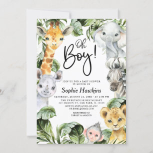 Oh Boy Jungle Safari Baby Dusche  Einladung