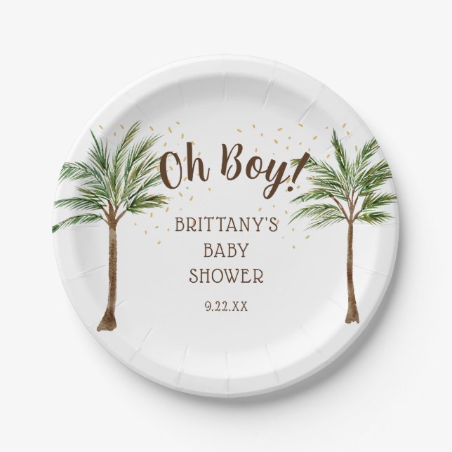 Oh Boy Jungle Safari Baby Dusche Pappteller (Vorderseite)