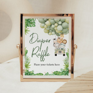 Oh Boy Jungle Safari Windel-Raffle-Schild Poster