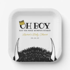 Oh Boy | Lass der Wild Rumpus Start Baby Shower Pappteller