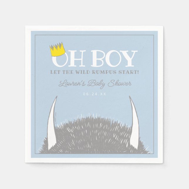 Oh Boy | Lass der Wild Rumpus Start Baby Shower Serviette (Vorderseite)