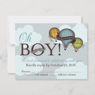 Oh Boy liman Heißluftballon RSVP Karte