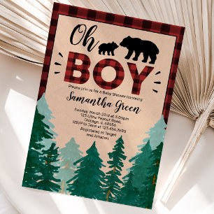 Oh Boy Lumberjack Baby Dusche Einladung