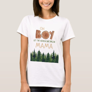 Oh Boy Mama Woodland Baby Dusche T-Shirt