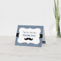 Oh Boy Mustache Baby Dusche Danke Karte