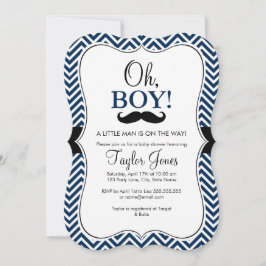 Oh Boy Mustache Baby Showeinladung / Marine Einladung