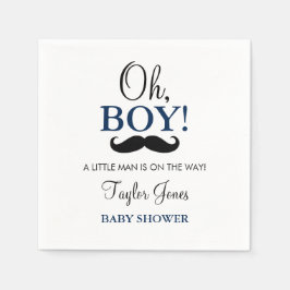 Oh Boy Mustache Babydusche Napkins Serviette