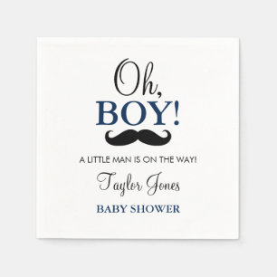 Oh Boy Mustache Babydusche Napkins Serviette
