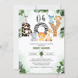 Oh Boy Niedlich Jungle Safari Baby Dusche Einladung