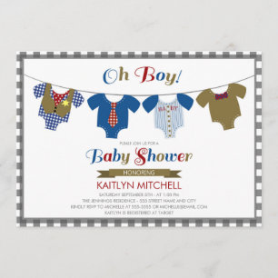 Oh Boy Onsies - Einladung zur Kinderdusche