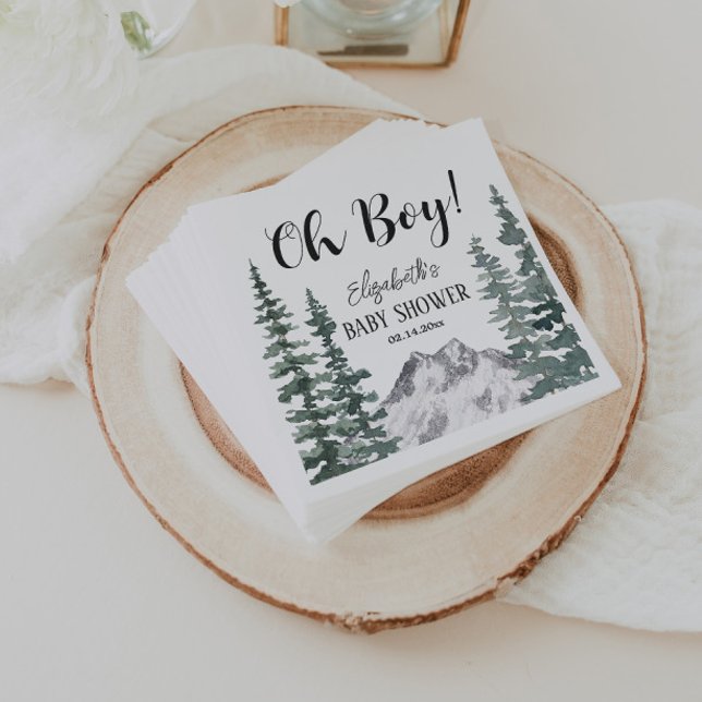 Oh Boy Rustic Mountains Baby Shower Serviette (Von Creator hochgeladen)
