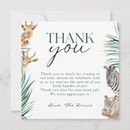 Oh Boy Safari Animals Baby Dusche Danke Karte