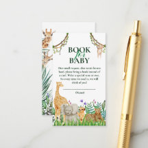 Oh Boy Safari Jungle Baby Shower Book for Baby