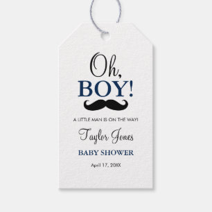 Oh Boy Schnurrbart-Baby-Party-Geschenkanhänger Geschenkanhänger