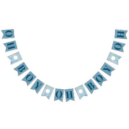 Oh Boy Slate Blue Baby Dusche Wimpelkette