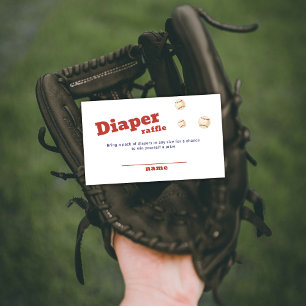 Oh Boy Slugger Baseball Windel-Raffel Baby Shower Begleitkarte