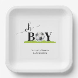 Oh Boy Soccer Boy Baby Dusche Pappteller