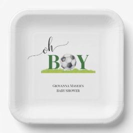 Oh Boy Soccer Boy Baby Dusche Pappteller