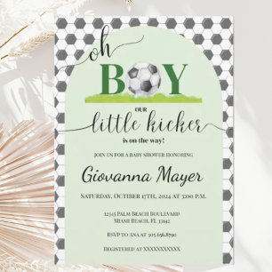 Oh Boy Soccer Boy Baby shower Invitation